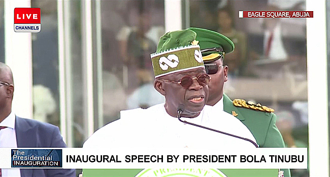 Read more about the article In inaugural address, Tinubu preaches unity, commitment to nation-building