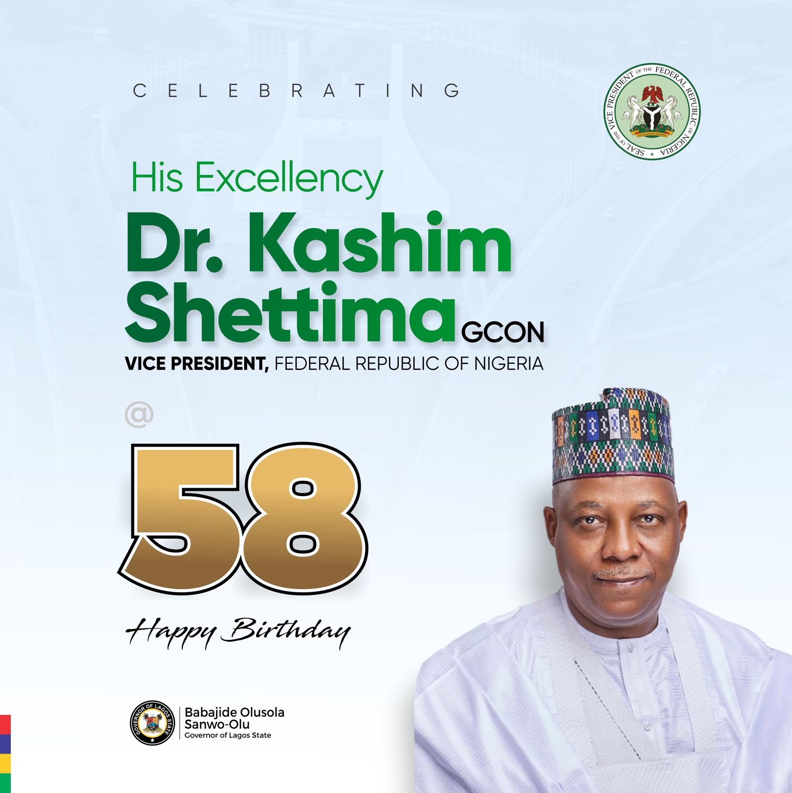 Read more about the article SANWO-OLU FELICITATES SHETTIMA ON 58TH BIRTHDAY 