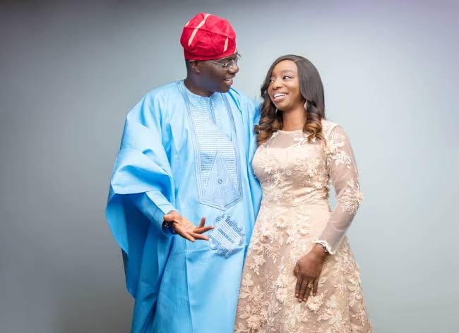 You are currently viewing SANWO-OLU CELEBRATES WIFE, IBIJOKE AT 58