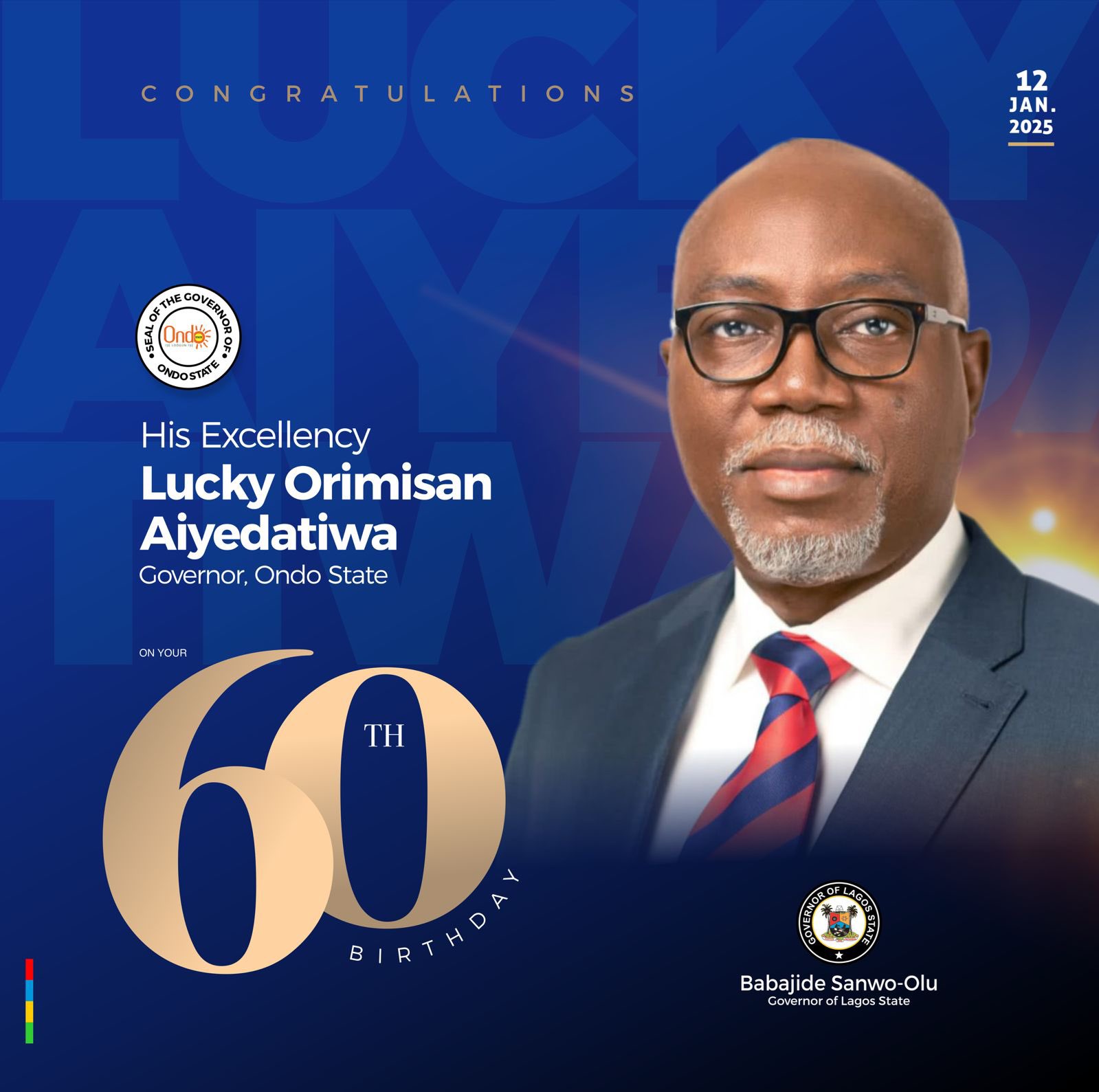 Read more about the article SANWO-OLU CELEBRATES AIYEDATIWA AT 60 