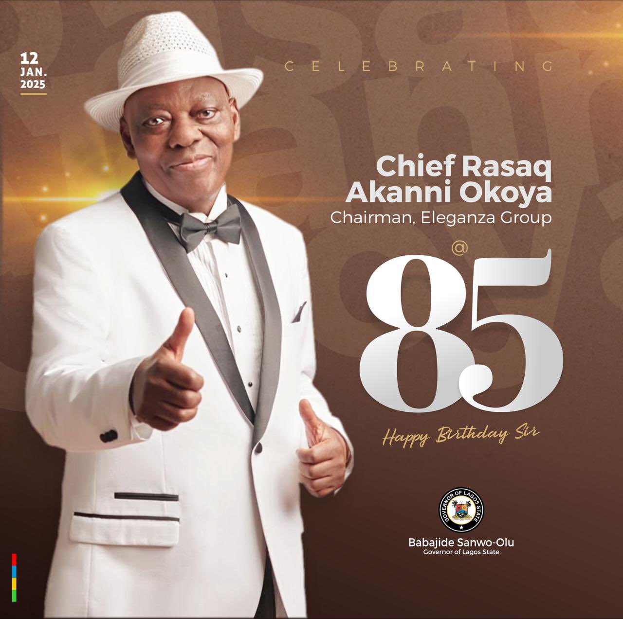 Read more about the article SANWO-OLU CONGRATULATES INDUSTRIALIST, RASAQ OKOYA AT 85 