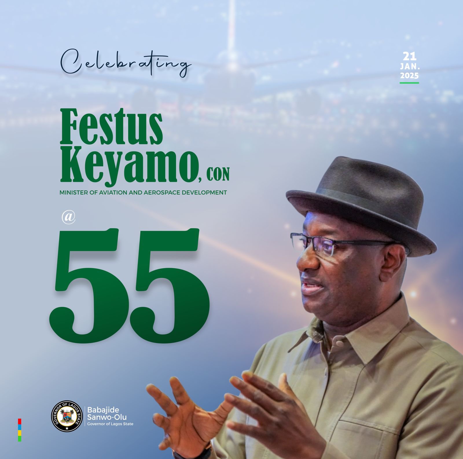 Read more about the article SANWO-OLU CONGRATULATES FESTUS KEYAMO AT 55