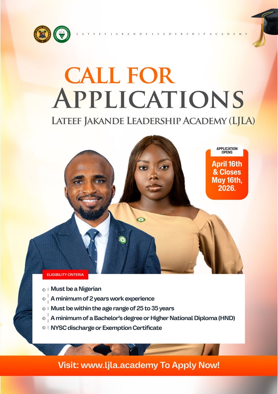 You are currently viewing 📢 APPLICATIONS FOR THE LAGOS STATE LATEEF JAKANDE LEADERSHIP ACADEMY 2026/2027 COHORT IS OFFICIALLY OPEN!!!